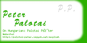 peter palotai business card